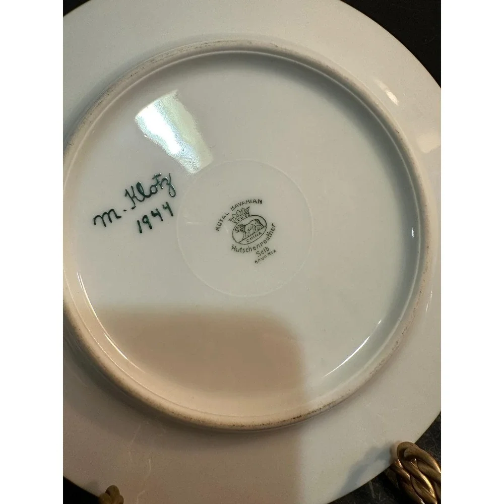 Vintage‎ 1944 Royal Bavarian Hutschenreuther Plate & Thomas Bavaria Cup Set